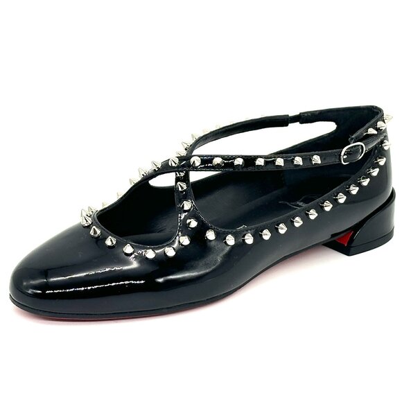 Christian Louboutin PILOUTA JANE SPIKES FLAT Criss Cross Ballerina - Picture 7 of 16